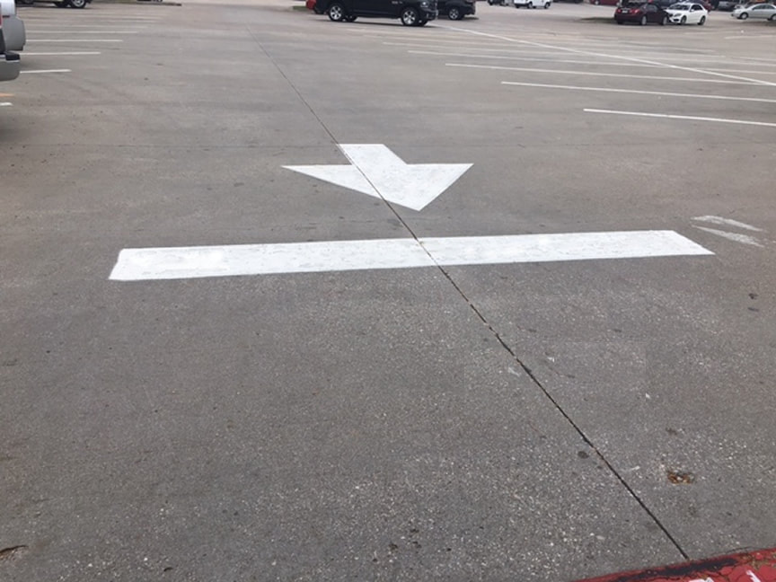 Directional Arrow In A Parking Lot Charlotte, NC